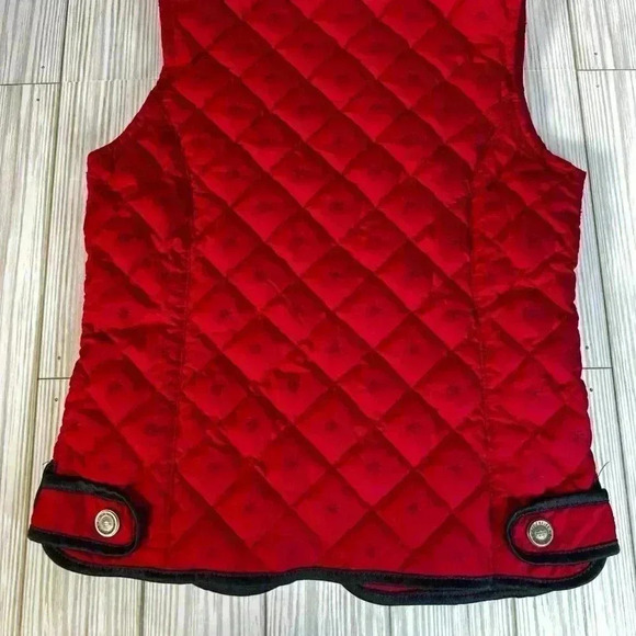 Eddie Bauer Kids Size S Red/black down filled embroirdered snowflate zippers ves - Picture 2 of 14